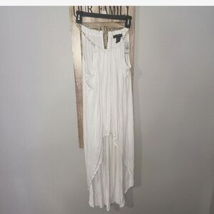 NWT ASHLEY STEWART 18/20 WHITE GODDESS TOP GOLD CHAIN STRAP